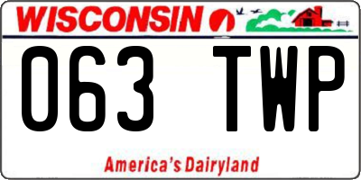 WI license plate 063TWP