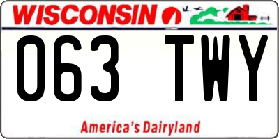 WI license plate 063TWY