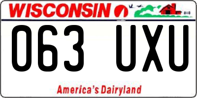 WI license plate 063UXU