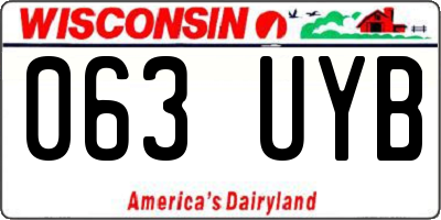 WI license plate 063UYB