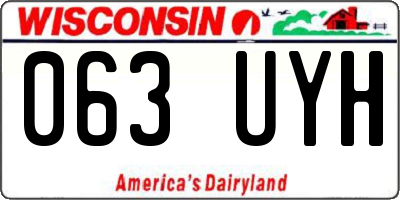 WI license plate 063UYH