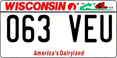 WI license plate 063VEU