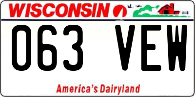 WI license plate 063VEW