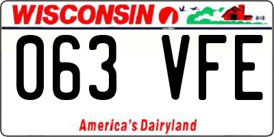 WI license plate 063VFE
