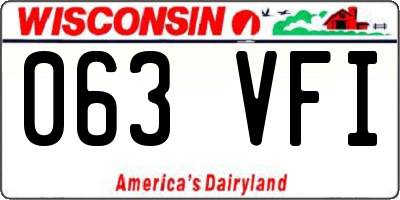 WI license plate 063VFI