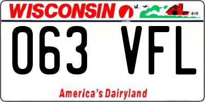 WI license plate 063VFL