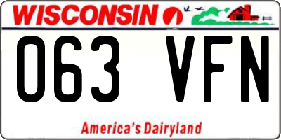 WI license plate 063VFN