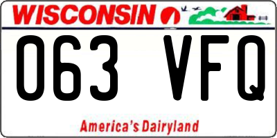 WI license plate 063VFQ