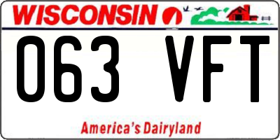 WI license plate 063VFT