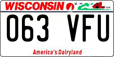 WI license plate 063VFU