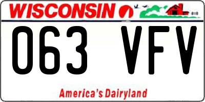WI license plate 063VFV