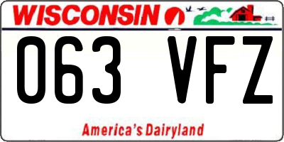 WI license plate 063VFZ