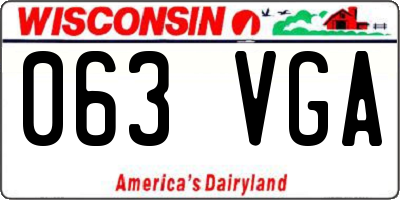 WI license plate 063VGA