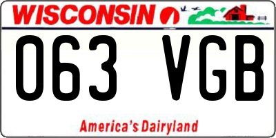 WI license plate 063VGB