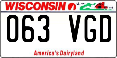 WI license plate 063VGD