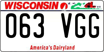 WI license plate 063VGG