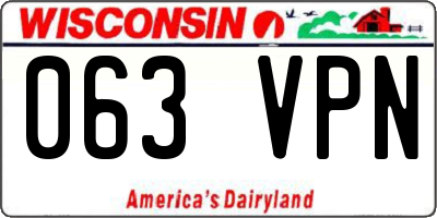 WI license plate 063VPN
