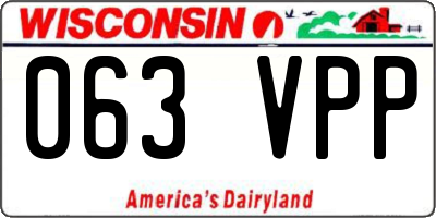 WI license plate 063VPP