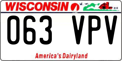 WI license plate 063VPV