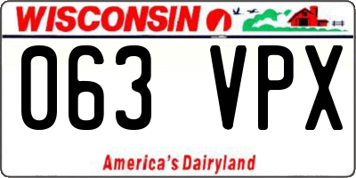 WI license plate 063VPX