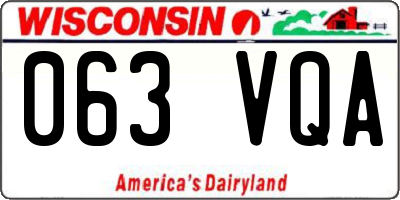 WI license plate 063VQA