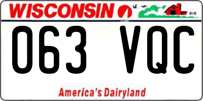 WI license plate 063VQC