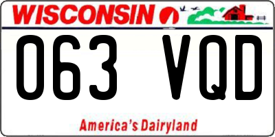 WI license plate 063VQD