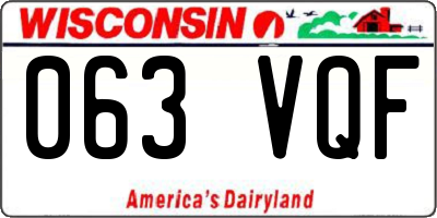 WI license plate 063VQF