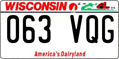 WI license plate 063VQG