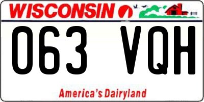 WI license plate 063VQH