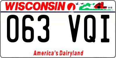 WI license plate 063VQI