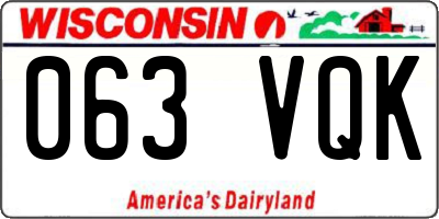WI license plate 063VQK