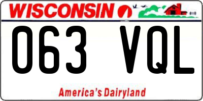 WI license plate 063VQL