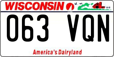 WI license plate 063VQN