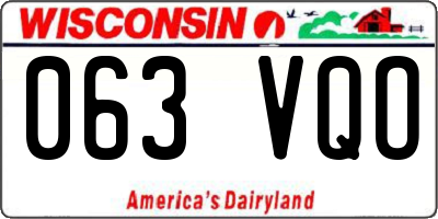 WI license plate 063VQO