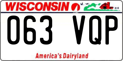 WI license plate 063VQP