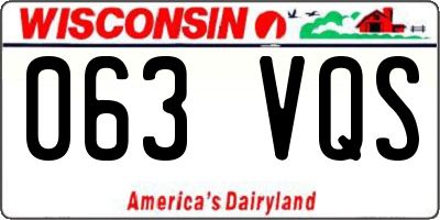 WI license plate 063VQS