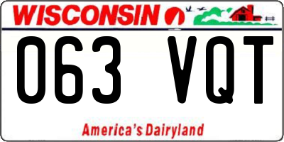 WI license plate 063VQT