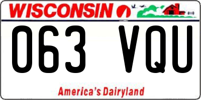 WI license plate 063VQU
