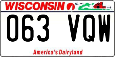 WI license plate 063VQW
