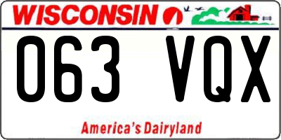 WI license plate 063VQX