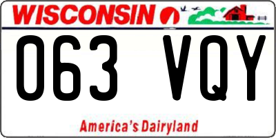 WI license plate 063VQY