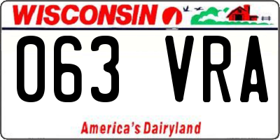 WI license plate 063VRA