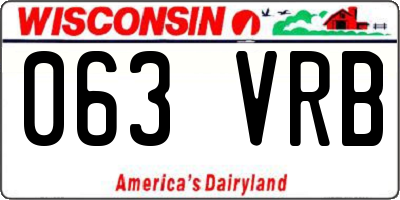 WI license plate 063VRB