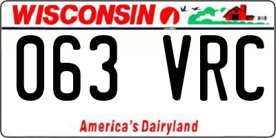 WI license plate 063VRC
