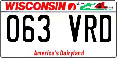 WI license plate 063VRD