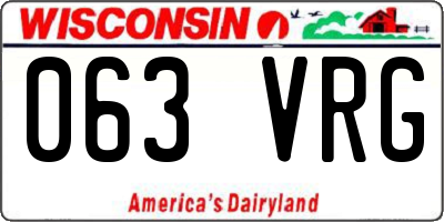 WI license plate 063VRG