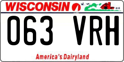 WI license plate 063VRH