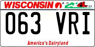 WI license plate 063VRI
