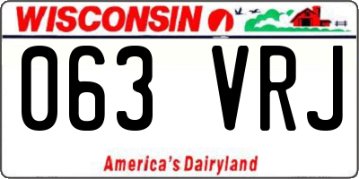 WI license plate 063VRJ